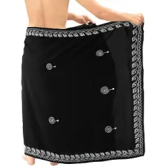 LA LEELA Men's Casual Beach Cover-Up Summer Swimwear Sarong Beachwear Pareo Wrap One Size Smokey