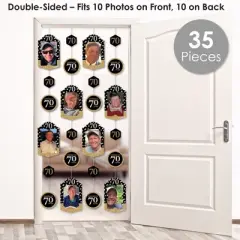 Big Dot of Happiness Adult 70th Birthday - Gold - Birthday Party Vertical Photo Garland 35 Pieces