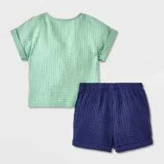 Baby Boys' 2pc Pocket Gauze Shorts Set - Cat & Jack&trade; Blue