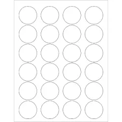 Box Partners Laser Labels 1.625" Circle White 2400/Case LL144