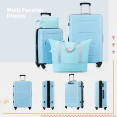 Gulches 4-Piece Luggage Set: 20"+24" Expandable ABS Suitcases with TSA Lock, Spinner Wheels, Duffel & Toiletry Bag