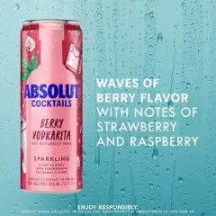 Absolut Berry Vodkarita Sparkling Vodka Cocktail - 4pk/355ml Cans
