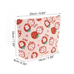 Unique Bargains Women Cartoon Rabbits Cosmetic Bag Pink Red 1 Pc