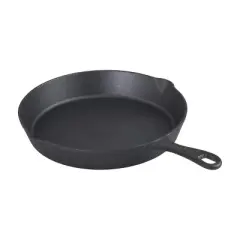 GoodCook 10" Cast Iron Skillet Pan with Rim