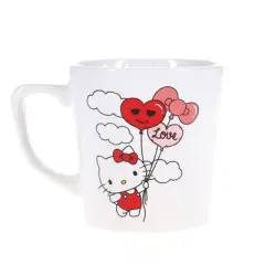 Silver Buffalo Sanrio Hello Kitty Love Balloon Wide Rim Ceramic Latte Mug | Holds 17 Ounces