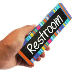 Bright Creations 6-Pack Magnetic Hall Passes for Classroom, Double Sided, Includes Library, Hall, Office, Nurse, Restroom (6.75 x 2.25)