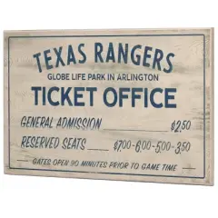 MLB Texas Rangers Baseball Sign Panel