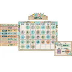 Teacher Created Resources Rustic Bloom Calendar Bulletin Board Set 2 Sets (TCR8593-2)