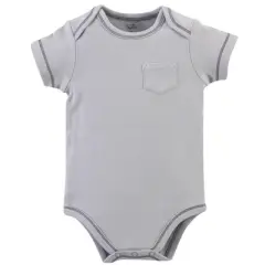 Touched by Nature Baby Boy Organic Cotton Bodysuits 5pk, Happy Camper