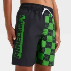 Boys' Minecraft Fictitious Character Swim Shorts - Green