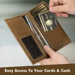 Wrangler Slim Wallet Front Pocket Genuine Leather RFID Blocking, Silver Concho