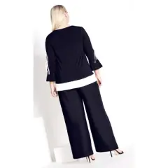 Women's Plus Size Lara Layered Top - black | AVENUE