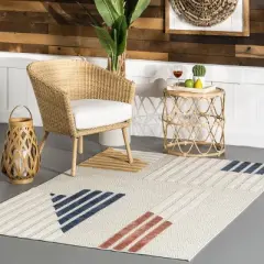 nuLOOM Emeliana Raised Bars Indoor/Outdoor Patio Area Rug