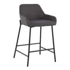 Set of 2 Daniella Metal/Polyester Counter Height Barstools - LumiSource