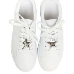 Unique Bargains Star Shoelace Charms Silver Tone 1 Pair
