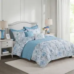 Elian Comforter and Coverlet Set Blue