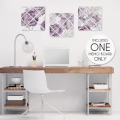 Sweet Jojo Designs Girl Fabric Photo Memo Board Peony Floral Garden Purple Ivory