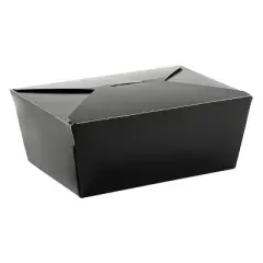 Inno-Pak 75 oz Paper Food Box Black #4 Size - Case of 90