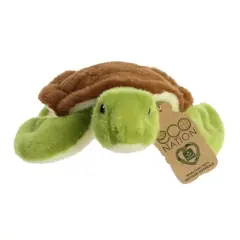 Aurora Medium Sea Turtle Eco Nation Eco-Friendly Stuffed Animal Green 10.5"