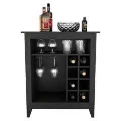 Gulches Black Bar Cabinet: Elegant Storage & Wine Organization