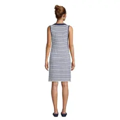 Lands' End Women's Cotton Jersey Sleeveless Swim Cover-up Dress