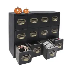 YIYIBYUS 12 Drawers Storage Cabinet, Wooden Desktop Medicine Organizer Cabinet