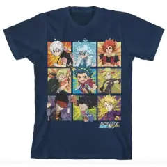 Beyblade Cartoon Youth Boys Characters Block Print Nay Blue TShirt