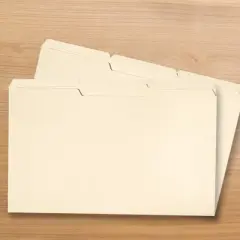 School Smart Manila File Folders, Legal Size, 1/3 Cut Tabs, Pack of 100