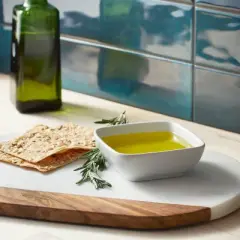 4oz Porcelain Square Dip Bowl White - Threshold&trade;: Small Serving Ramekin, Microwave & Dishwasher Safe