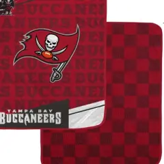 NFL Tampa Bay Buccaneers Diagonal Ghost Checker Double Sided Ultra Cozy Blanket