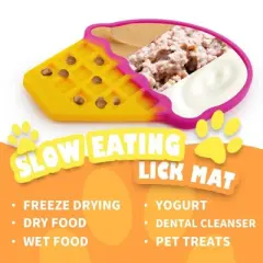 Allforpaws Pet Feeding Mat Lick Mat for Dogs & Cats, Dog Lick Mat for Anxiety Relief, Ice Cream