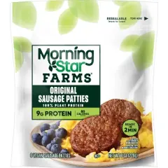MorningStar Farms Veggie Frozen Breakfast Plant Based Sausage Patties Original - 8oz/6ct