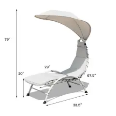 Costway Chaise Lounge Chair with Canopy, Hammock Chair with Canopy