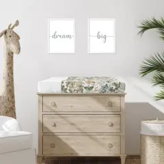 Sweet Jojo Designs Girl Changing Pad Cover Vintage Floral Blue and Yellow