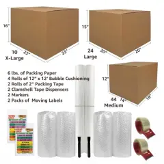 UBMOVE 7 Room Bigger Boxes Kit 78 Boxes + Packing Supplies