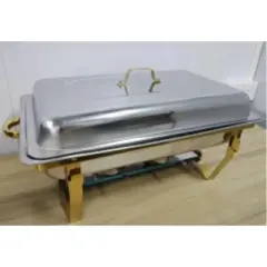 Chafing Dishes for Buffet 2 Pack, 8 Qt Stainless Steel Chafers and Buffet Warmers Sets with Lid, Serving Food Warmer Catering Buffet Display, Gold