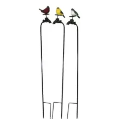 Direct International Home & Garden Summer Birds Water Spigot Pokes  -  3 Metal Pokes 37.00 Inches -  Set / 3  Yard Decor Stake  -  30671100 Set/3  - 