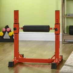 NAYSAYE Exercise Trainer Split Squat Stand Single Leg Squat Roller Adjustable Height for Home Gym, Red, 23.50"*22.80"*26.80"