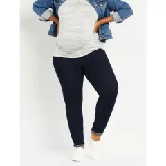 Indigo Blue Plus Size Secret Fit Belly Super Stretch Skinny Maternity Jeans | Motherhood Maternity