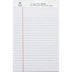 Business Source Legal Pads Jr. Legal Ruled 50 Sht 5"x8" 12Pack WE 63110
