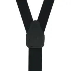 CTM Men's Coated Leather Buckle Strap Suspenders with Metal Swivel Hook Ends