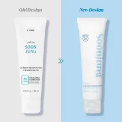 ETUDE - Soon Jung 2x Barrier Intensive Cream (60mL) Korean Hypoallergenic Shea Butter Hydrating Facial Cream for Sensitive Skin
