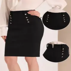 Allegra K Women's Bodycon Faux Suede Above Knee Pencil Skirt