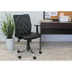 Fixed Arm Budget Mesh Task Chair Black - Boss Office Products