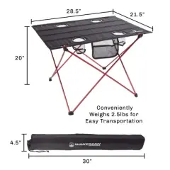 Leisure Sports Outdoor Folding Camp Table With Carry Bag - Black