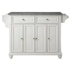 Cambridge Solid Granite Top Kitchen Island - White - Crosley