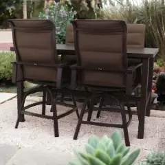 Courtyard Casual Madison 5 pc Balcony Set  Includes:  One Balcony Table and Four Swivel Balcony Bar Stools