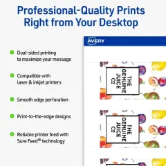 Avery Printable Rectangle Price Tags, Sure Feed Technology, 1-1/2" x 3", Matte White Cardstock, Print-to-The-Edge, Laser/Inkjet Printable, 100 Total