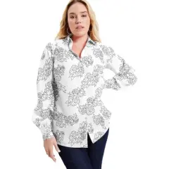 June + Vie by Roaman's Women&rsquo;s Plus Size Poplin La Vie Tunic