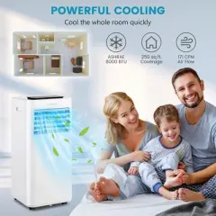 Costway 8000 BTU Portable Air Conditioner 3-in-1 AC Unit with  Cool Fan Dehum Sleep Mode
